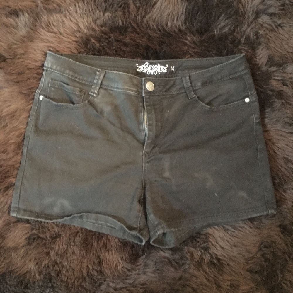 Black jean shorts